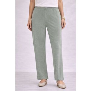 Chico’s Travelers Dusty Sage Acetate Straight Leg Pull-On Pants 1R M High Rise